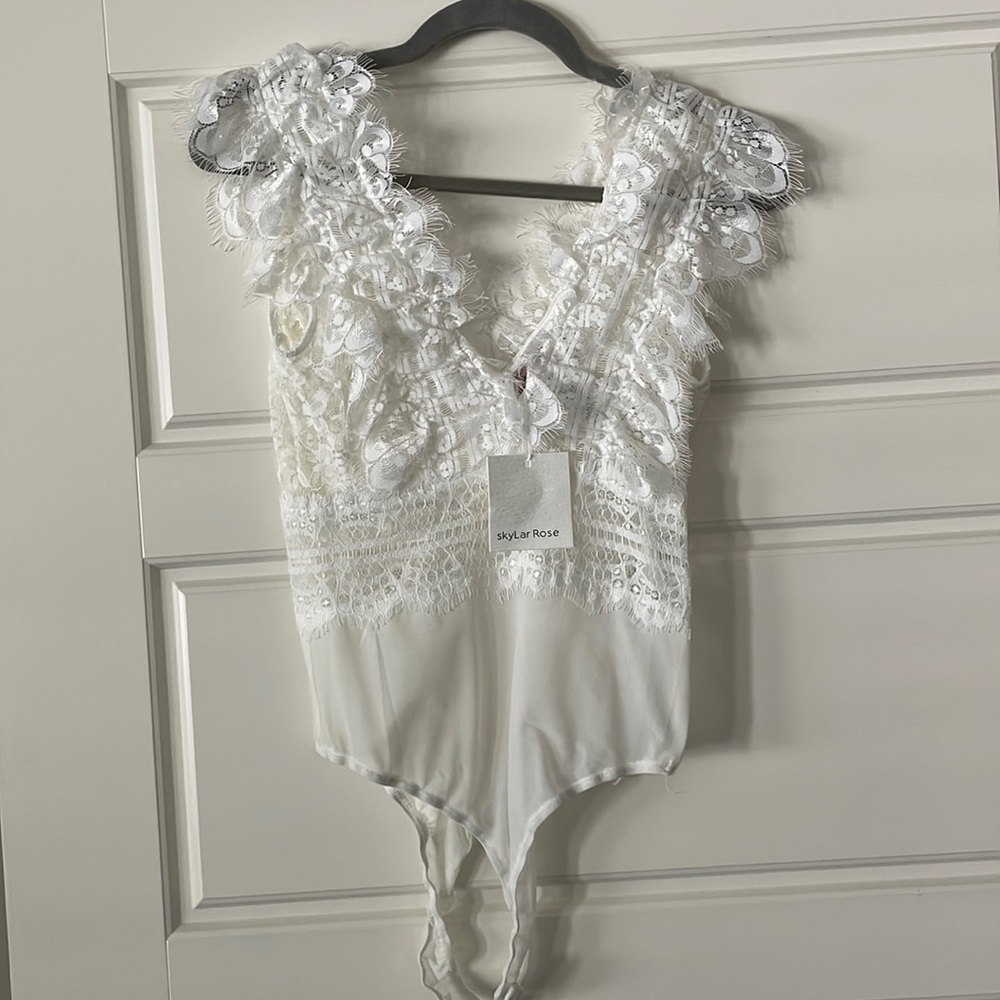 Vici dolls - VINANA LACE BODYSUIT - WHITE